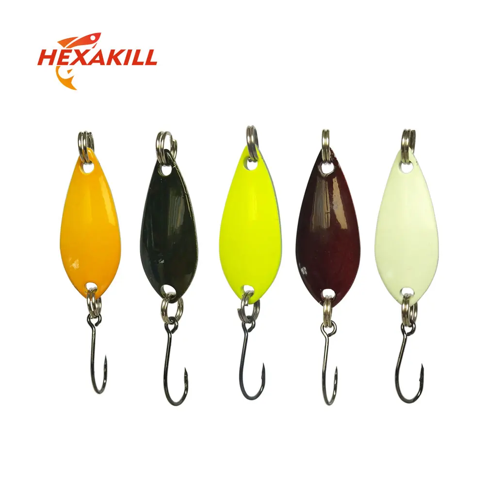 Hexakill 1pcs 1.4g/1.8g/2.2g/2.8g/3g/3.3g fishing metal colorful spoon baits metal spinner lure mini bait for trout single hook Hexakill 1pcs 1.4g/1.8g/2.2g/2.8g/3g/3.3g fishing metal colorful spoon baits metal spinner lure mini bait for trout single hook