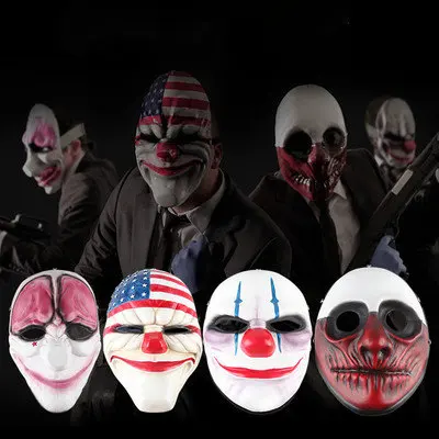 Payday 2 mask joker Payday2 Party Masks Heist Dallas/Wolf/Chains/Hoxton Party Cosplay Halloween Horror Masquerade Mask