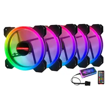 

5 Pcs Fans Computer Case Fan 120mm RGB Colorful PC CPU Cooling Fan Cooler Silent High Airflow With RGB Controller