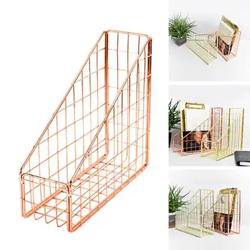 

Nordic Style Hanging Storage Rack Home Crafts File Organizer Basket Simple Grid Metal File Holder Magazine Organizer For Desk