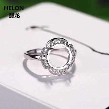 

925 Sterling Silver Women Filligree Engagement Wedding Ring 11x11mm 14x18mm Oval Cabochon Semi Mount Ring Setting Wholesale