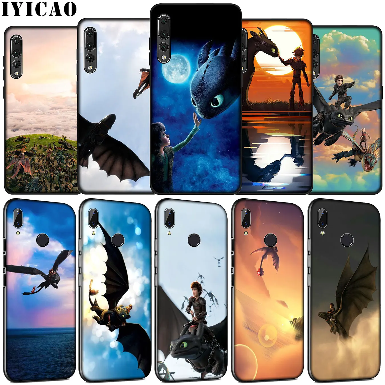 

IYICAO How to Train Your Dragon Toothless Soft Silicone Case for Huawei P30 P20 Pro P10 P9 Lite Mini 2017 2016 P Smart Z 2019