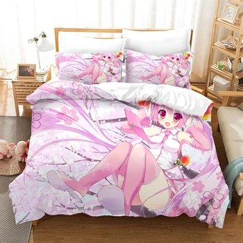 

Hatsune Miku Bedding Set Anime Bed Set Duvet Covers Set Two Dimensions Comforter Bedding Sets Bedclothes Bed Linen (No Sheet) 07