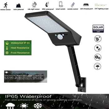 

Led-Solar-Garden-Light Infrared-Sensor-Lamp IP65 Outdoor Waterproof 48 Led PIR Rotable KDL