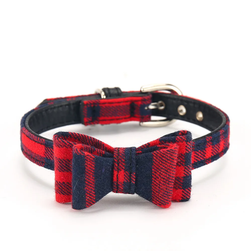 Red and Black Маленький кожаный ошейник для собак в полоску из искусственной кожи для щенков с бантом и колокольчиками, ошейники для собак, поводки для собак SChihuahua MP0014 - Цвет: Red and Black