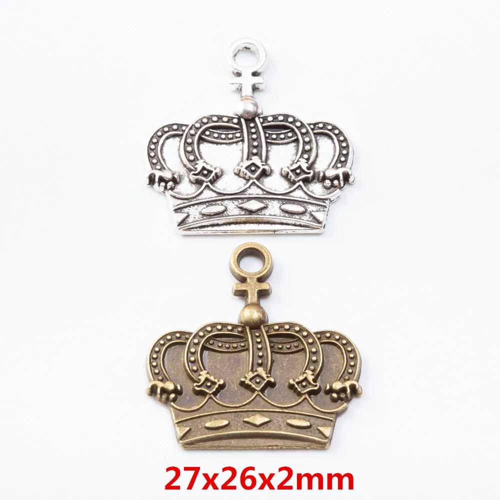 

20 pieces of retro metal zinc alloy Crown pendant for DIY handmade jewelry necklace making 7338B