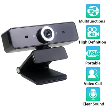 

GL68 HD Webcam Video Chat Recording Usb Camera Web Camera with HD Mic for Computer Desktop Online Course Videoconferencing