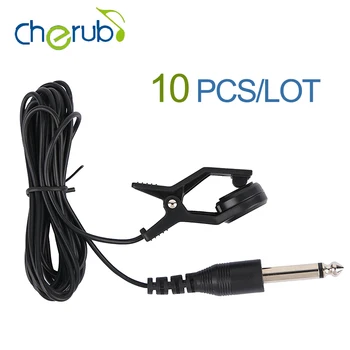 

10Pcs/Lot Wholesale Cherub WCP-55 Clip-on Pickup Instrument with 1/4" Jack 2.5M Cable Universal Compact, Black