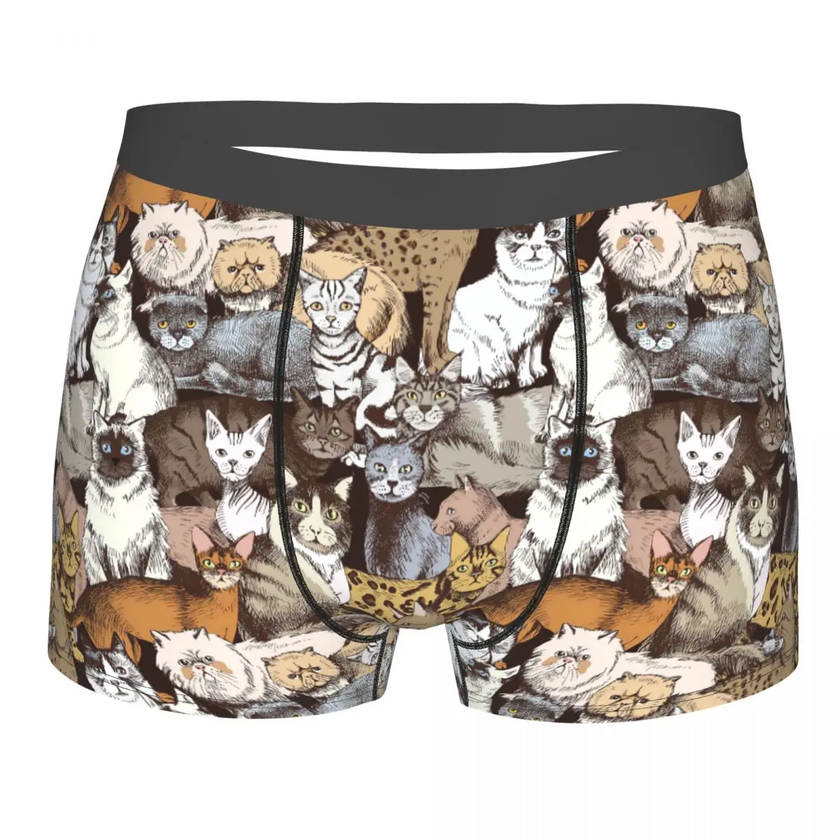 Seamless Pattern Purebred Cats Underpants Breathbale Panties Male Underwear Print Shorts Boxer Briefs pattern printing imd tpu gel case cover for iphone xr 6 1 inch cartoon cats