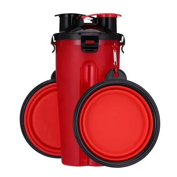

Pet Folding Cup Bowl Water Bottle Food Container With 2 Folding Silicone Pet Bowl Portable Outdoor Travel Dog Cat Feeder HOT