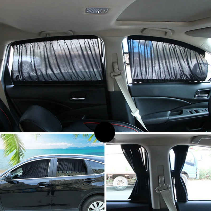 Оконный, алюминиевый усадочный занавески на окна автомобиля боковые оконные шторы УФ Защита 50 S/L авто задний лобовое стекло Солнцезащитный блок - Цвет: 50S-black
