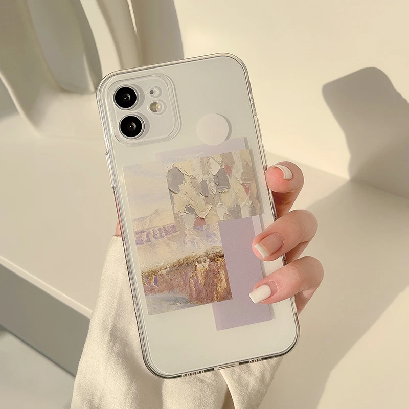 Retro Art Label Oil Painting Phone Case For Iphone 11 13 Pro Max Mini 12 Xs Max X Xr 7 8 Plus Ins Cute Soft Silicone Cover Shell Mobile Phone Cases Covers Aliexpress