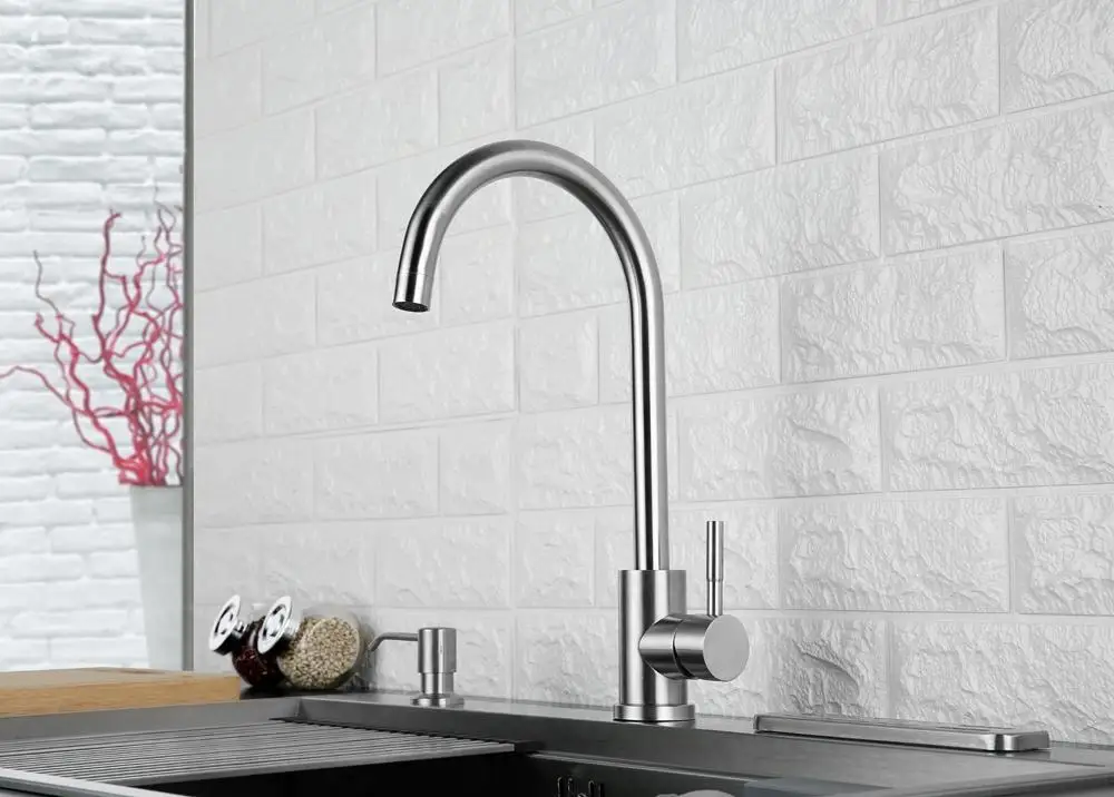 Kitchen Faucet 360 Degree Swivel Stainless Steel Kitchen Sink Faucet Single Handle Hot and Cold Mixer Sink Faucet (5)