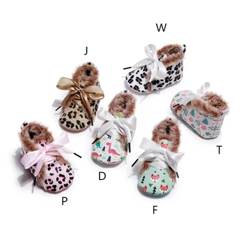 

Baby Boots Winter Baby Girls Boys Warm Anti-Slip Cartoon Print Casual Sneakers Toddler Soft Soled Walking Shoes