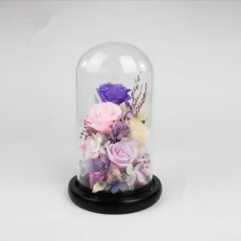 

10*30cm Black Base Glass Dome Vase Home Decoration Diameter=10cm Height=30cm Glass Cover Friend Gift Wedding Decoration