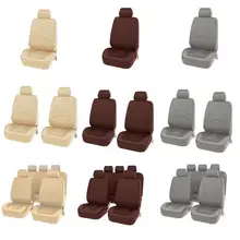 9PCS Universal Styling Full Set PU Leather Faux Leather Seat Protector Accessories Automobile Cover Car Seat Protection