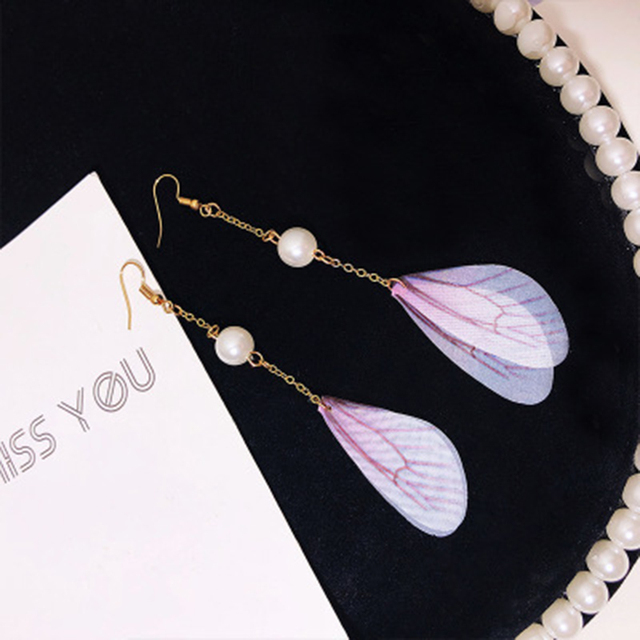 Fairy 1Pair Long Tassel Earrings Fashion Feather Style Ethnic Boho Big Statement Dangle Earring Wedding Earrings Brinco
