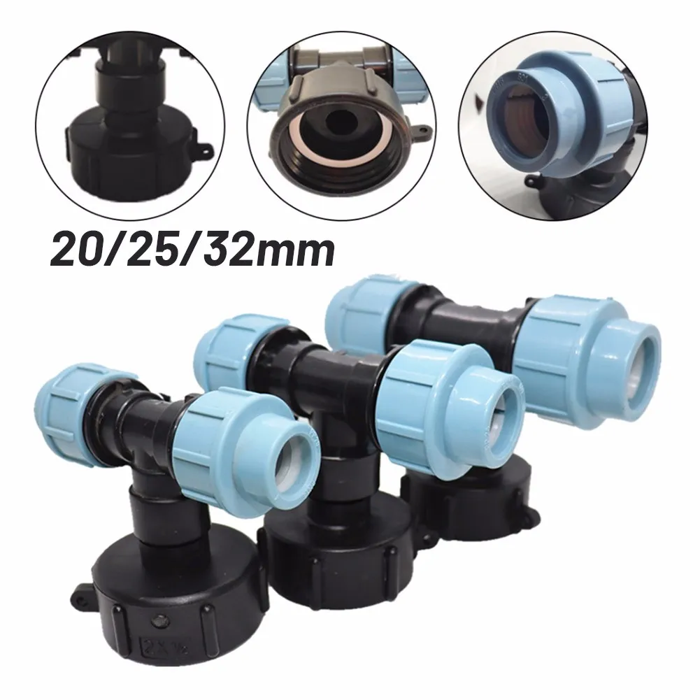 Water Tank Hose Adapter Garden Lawn Hose IBC Three-way Outlet Adapter Practical Tap Fitting Tool 20mm/25mm/32mm Garden Tools