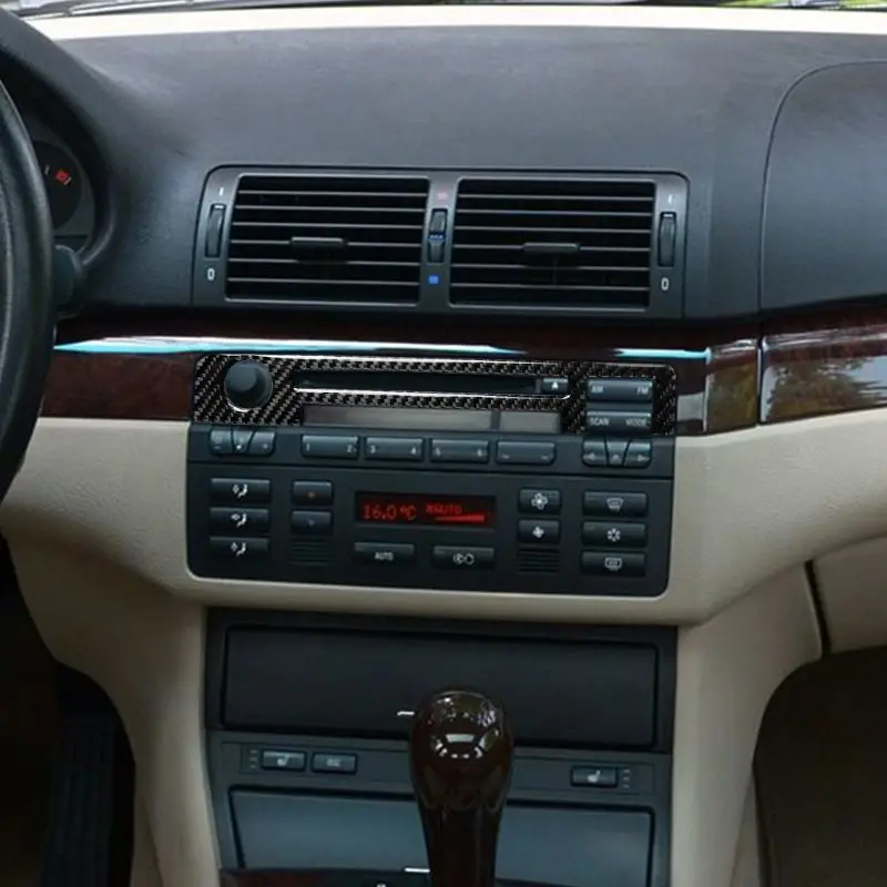 Автомобильные наклейки из углеродного волокна для старых 3 серий E46 1998-2006 центральный верхний контроль