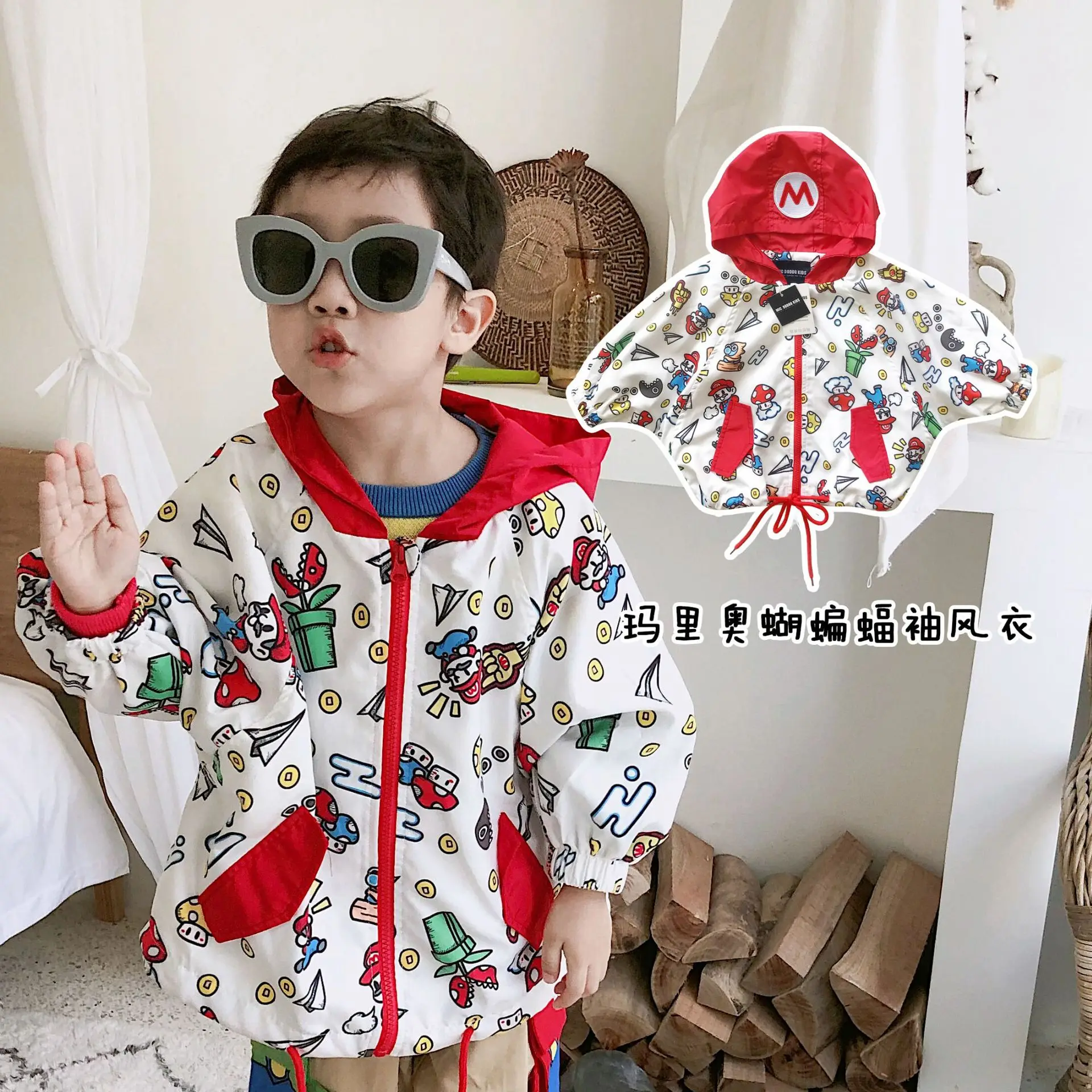 Tonytaobaby/осенне-зимняя одежда Новое Детское пальто с капюшоном и рукавами «летучая мышь» для мальчиков и девочек куртка для малышей