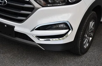 

ABS CHROME Front fog lamp Cover shield decoration frame sticker For Hyundai TUCSON 2016