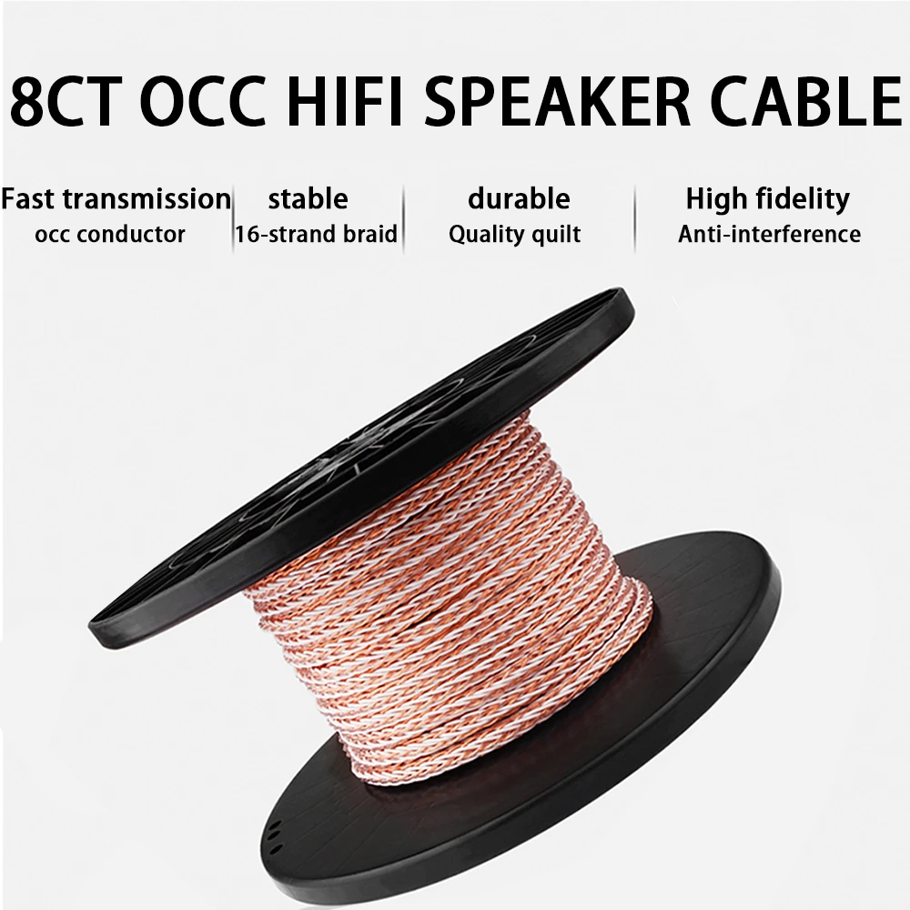 Hifi Speaker Cable 8tc 7n Occ 9mm Pure Copper Highend Speaker Cable