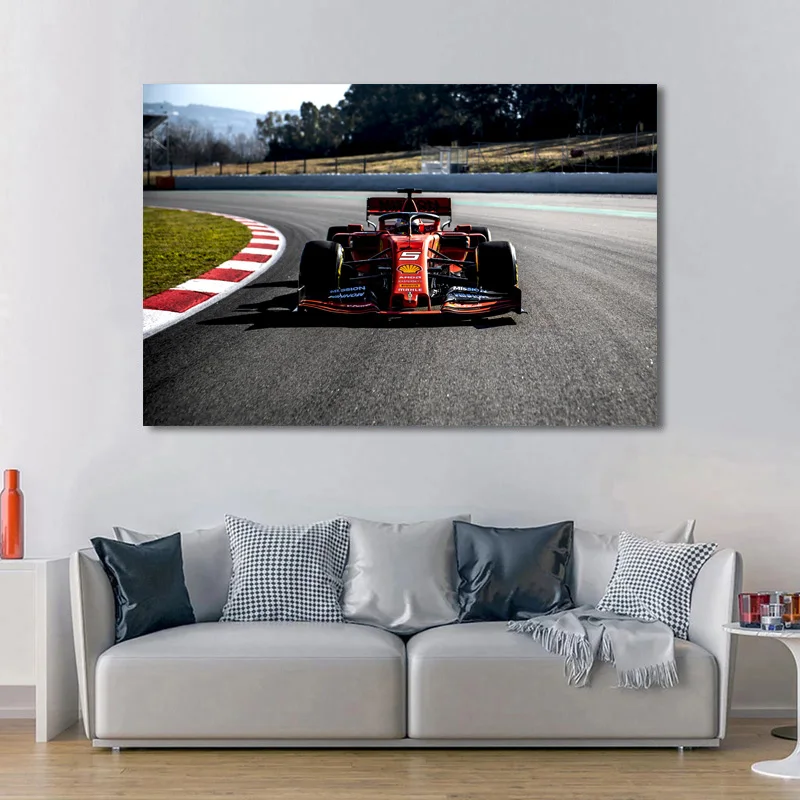 Смесь Ferraris SF90 ФОРМУЛА F1 Raceway гоночный спортивный автомобиль настенная фотография
