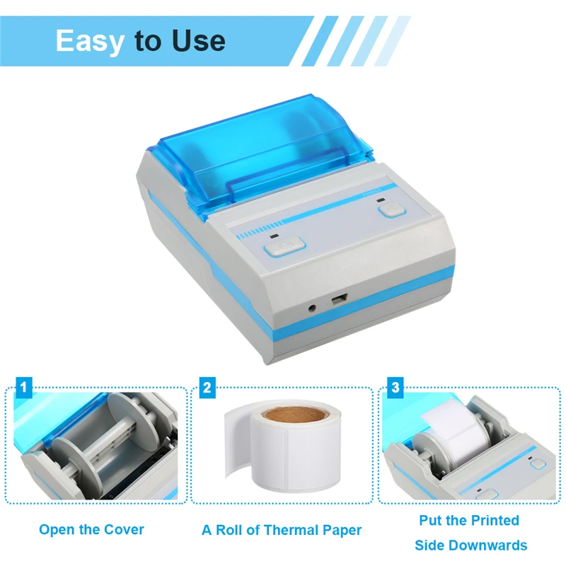 58 мм Принтер этикеток USB и Bluetooth принтер мини беспроводной карманный принтер штрих-код принтер этикеток наклейка Поддержка Android/iOS Windows