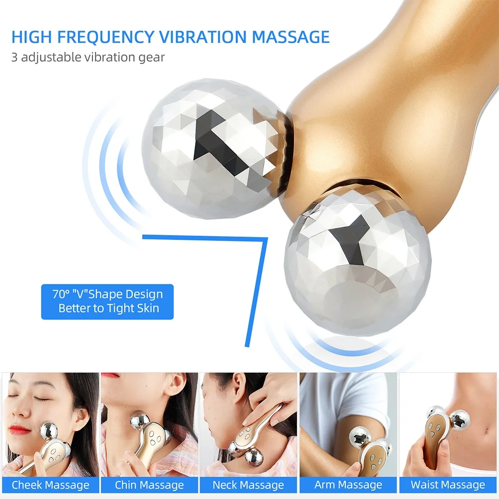 EMS Face&Body&Neck Vibration Massage Roller Double Chin Removal Facial Lifting Firming Body Shaping Roller Muscle Relaxation
