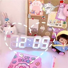 Korean Wall Clock LED Table Clock Digital Alarm Wall Clock Date Temperature Automatic Backlight Creative Watches Home Decoration