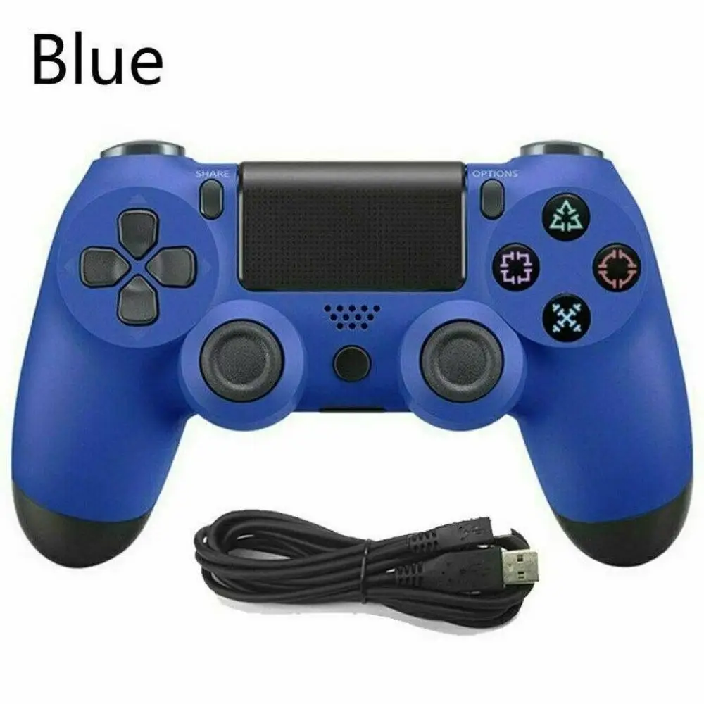 Дизайн PS4 контроллер Джойстик 8 цветов Micro-USB порт геймпад для игровая приставка Сони 4 PS4 игровая консоль с зарядным кабелем - Цвет: Blue