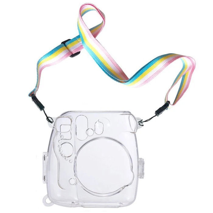 Камера чистой твёрдой ПВХ чехол с крышкой с ремешком для Fujifilm Instax Mini 9/8/8+ AS99