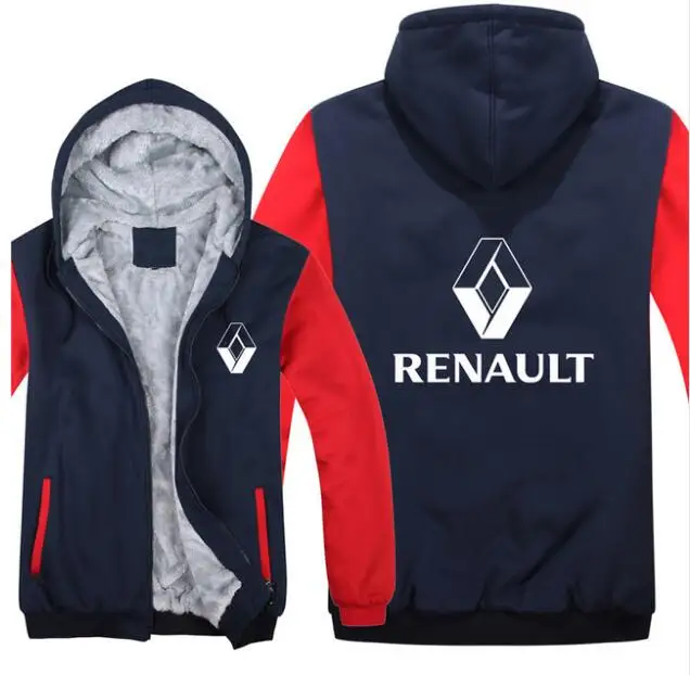 Мужская мода Renault Car Hoodie мотоциклетная Свободная куртка на молнии с капюшоном спортивная куртка Renault с длинным рукавом плотное пальто