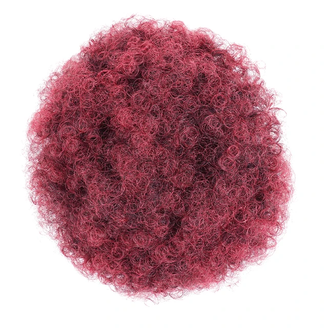 2PCS Short Afro Hair Bun Puff Synthetic Kinky Curly Chignon Hairpiece For Women Drawstring Ponytail Updo Hair Extensions Q9 1T99J