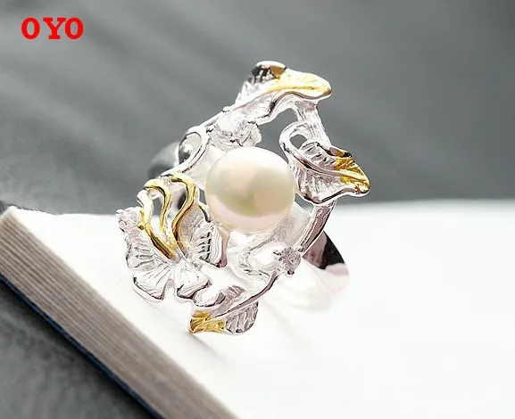 

pearl jewelry silver ring fashion female Sterling Silver Ring