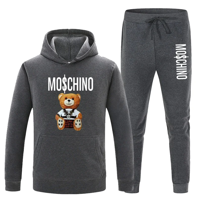 Conjunto De ropa deportiva para hombre y mujer, conjunto De Sudadera con capucha y Pantalón De deporte, automático, Hiver, Laine, Pull, Deux