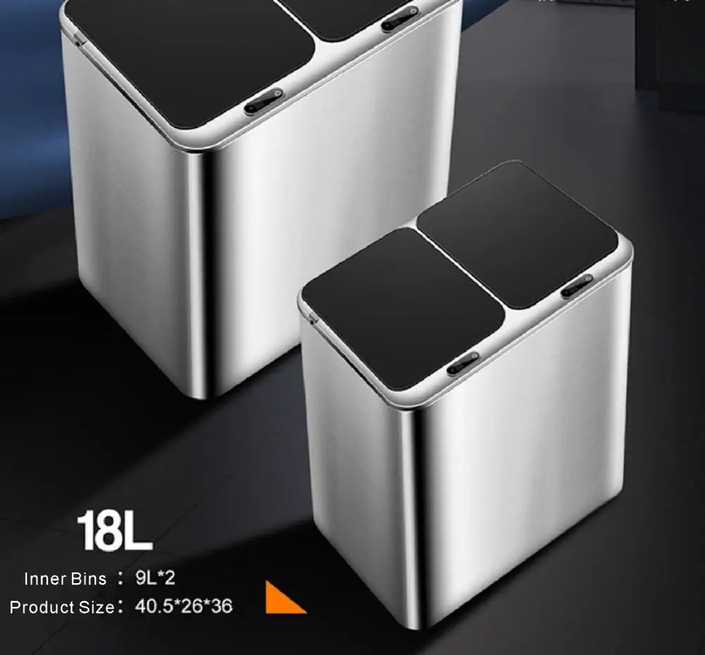 

Automatic Sensor Recycle Bin Classified Waste Bin Smart Sorting Dustbin Dry And Wet Kitchen Garbage Can Household Storage Bucket
