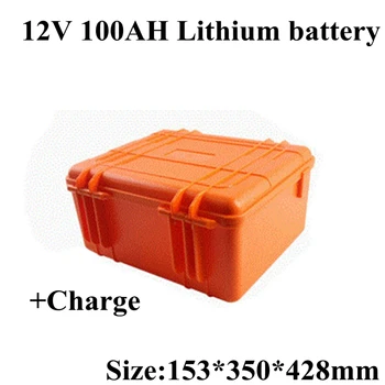 

Waterproof 12V 100Ah Lithium Li Ion Battery Pack for Solar Energy System Motorhome RV Autocaravans Golft Cart Marine+10A Charger