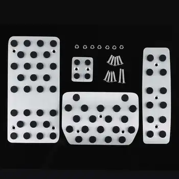

Hot 4Pcs Aluminium Alloy Car Gas Fuel Accelerator Brake Parking Foot Rest Footrest Pedal Covers Sticker Pad for VW Touareg 2014