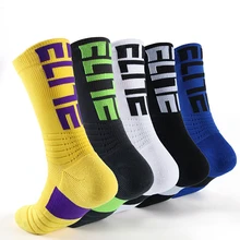 Спортивные носки, футбольные носки, баскетбольные спортивные нескользящие носки, 5 цветов, новинка, унисекс, Нескользящие футбольные носки для бега, абсорбирующие носки