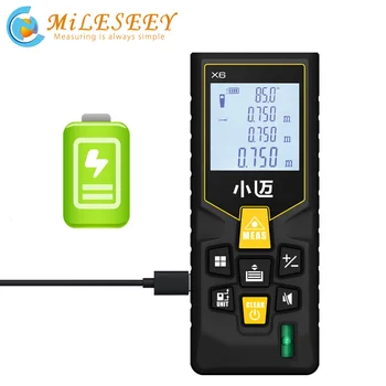 

Mileseey X6 Rechargeable 40M 70M Laser Distance Meter rangefinder laser tape range finder build measure device ruler test tool