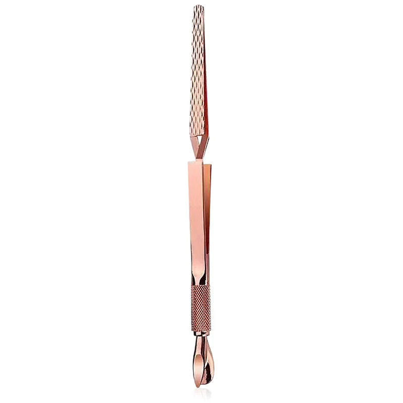 Rose Gold Инструмент для удаления кутикулы, зажимы для ногтей, многофункциональный пинцет, отшелушивающий носовой платок, триммер для ногтей, инструменты для маникюра - Цвет: Rose Gold