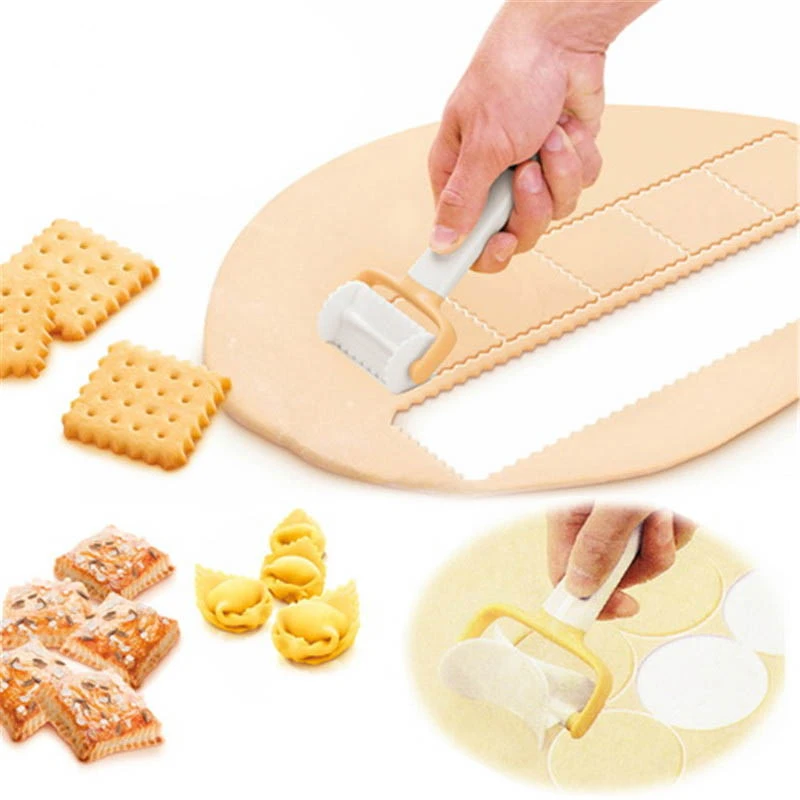 

Biscuit Rolling Crimped Cutter Pie Mold Pastry Blade Roller Dough Cookie Roller Cutter 3pcs/Set Baking Tool For Dropshipping