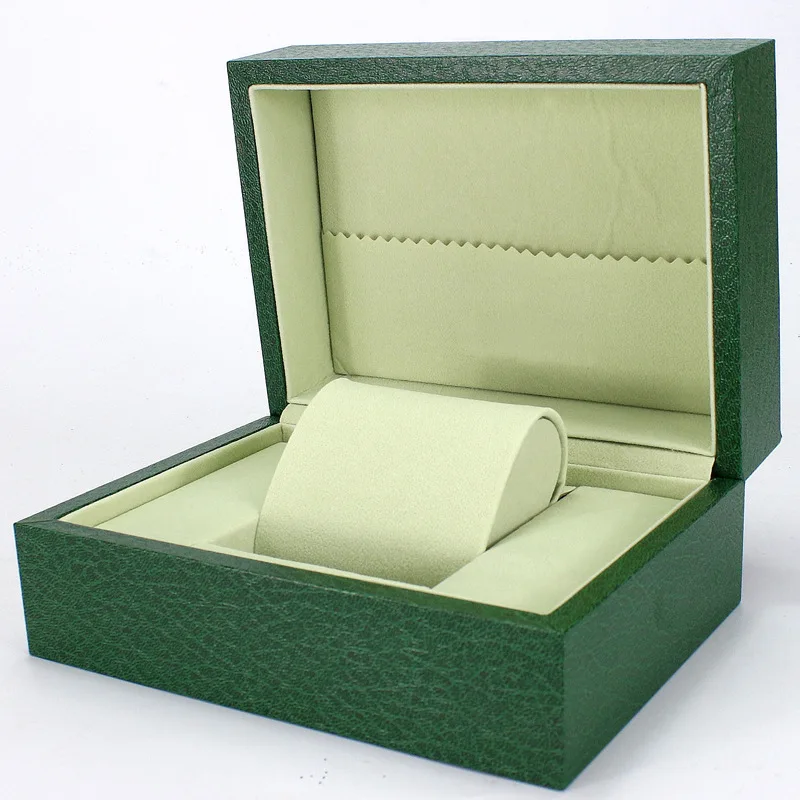 Фото 2018 коробка для часов Зеленая Деревянная стола ювелирных изделий Подарочная