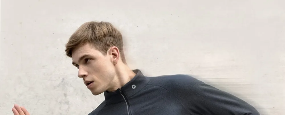 XIAOMI Amazfit, Мужская футболка с длинным рукавом, дышащая, быстросохнущая, замша, сохраняет тепло, осень, фитнес, бег