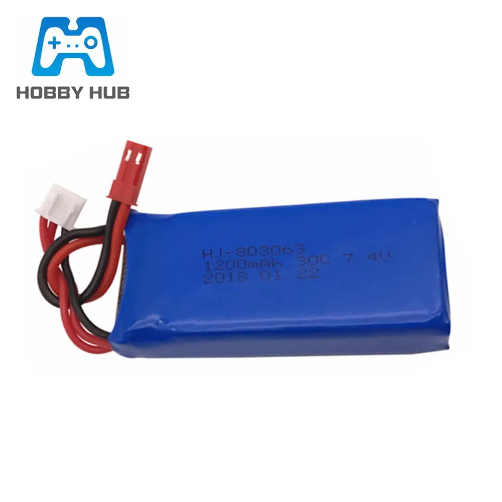 7,4 v 1200mAh Lipo батарея для Yizhan Tarantula X6 H16 RC Дрон Квадрокоптер 2S 7,4 V батарея и зарядное устройство для WLtoys V666 V262 V323 - Цвет: Белый