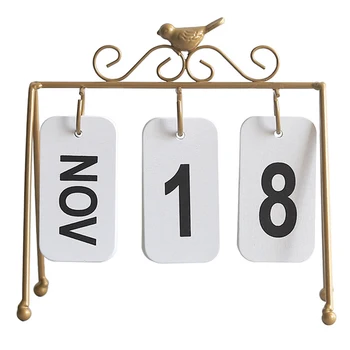 

Calendar 2020 European Wrought Iron Flip Calendars Creative Bird Decoration Durable Desktop Ornaments Metal Crafts