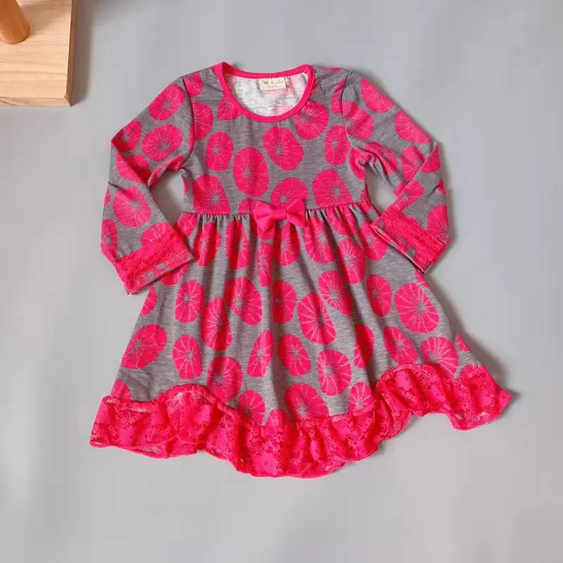 Новое дизайнерское Летнее Детское хлопковое кружевное платье с цветочным рисунком и сливками темно-серое шелковое платье
