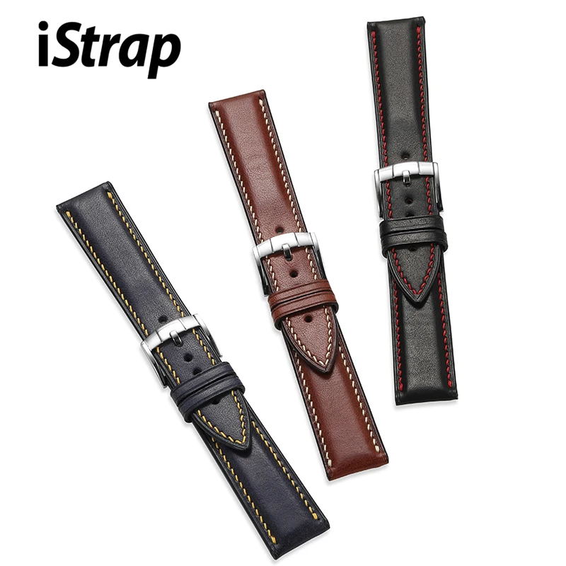 Watchband 18mm 20mm Italian Genuine Leather Watch Band Multi-Color Quick Release Strap For Luxury Watches | Наручные часы