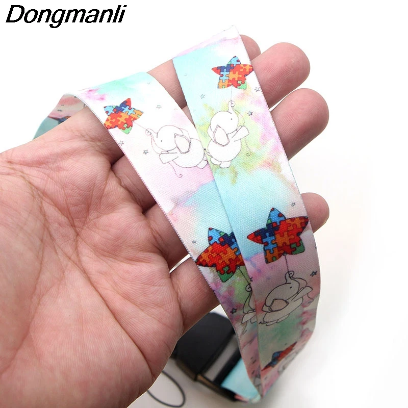 PC133 20 шт./лот слон Радуга аутистический талреп знак ID Lanyards/Мобильный телефон Веревка шеи ремни брелок